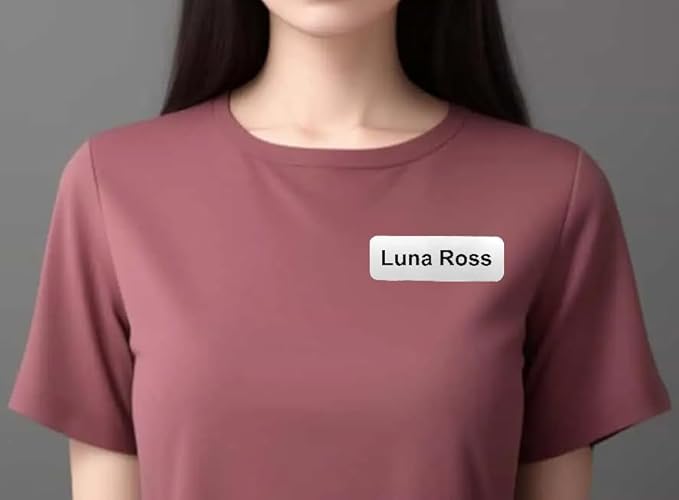 Custom Laser Engraved Name Tag Badges for Business or Employees Position Identification - Personalized Text for Your Name Plate or ID Tags, 1 x 3 inches, Made in CA, USA (Silver, 1 x 3 inches)