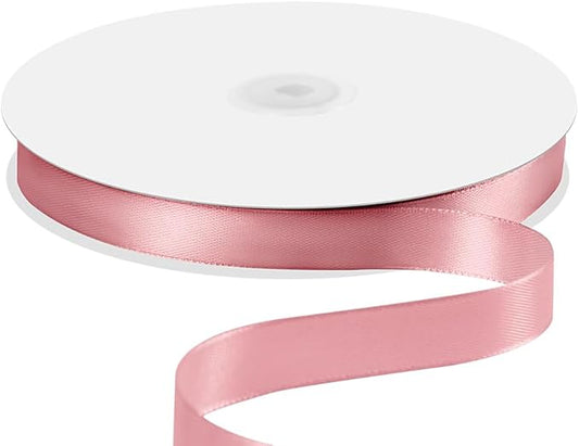 5/8" x 100 Yards Satin Ribbon - Rose Gold Silk Ribbon with Spool - Ideal for Gift Wrapping, Floral Bouquets, Crafts, Wedding Party Decorations, Christmas and Sewing Projects