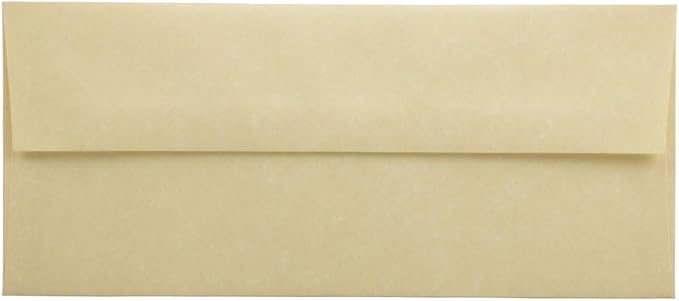 JAM PAPER #10 Business Parchment Envelopes - 4 1/8 x 9 1/2 - Antique Gold Recycled - 50/Pack