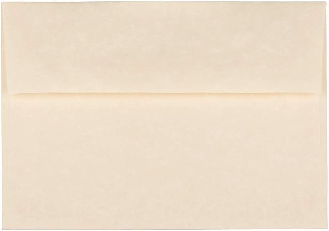 JAM PAPER A7 Parchment Invitation Envelopes - 5 1/4 x 7 1/4 - Natural Recycled - 50/Pack