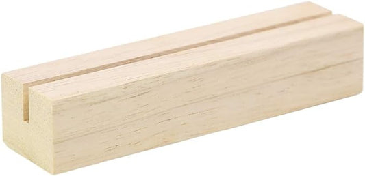 UNIQOOO 5 Pack Wood Table Number Stands | 1/8” Thick Acrylic Sign Holders | Oak Wood Display Stands | Place Card Holder, Perfect for Retail Shop Wedding Dinner Party, Events Decoration, Retail Shop