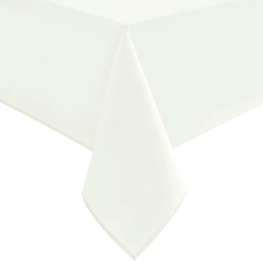 Hiasan Small Tablecloth for Square Tables - Waterproof and Spillproof Washable Fabric Table Cloth for Dining Room Kitchen Party (Ivory, 40 x 40 Inch)