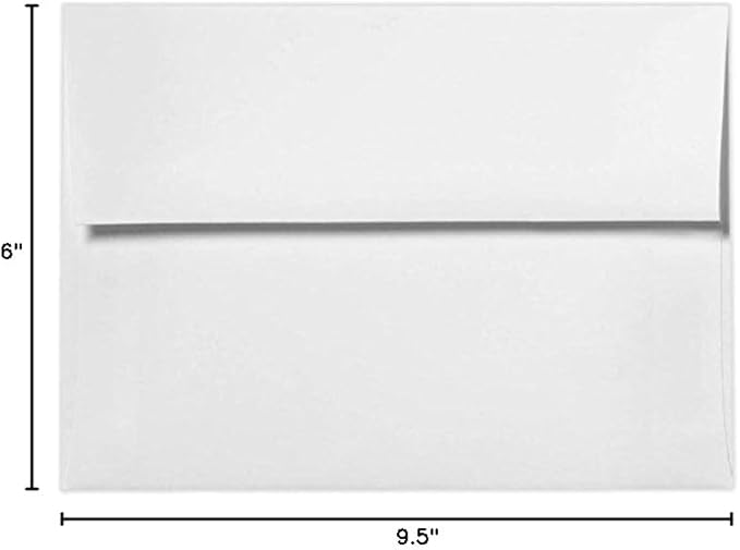 LUXPaper A10 Invitation Envelopes | Peel & Press | 6" x 9 1/2" | White | 80lb. Text | 50 Qty