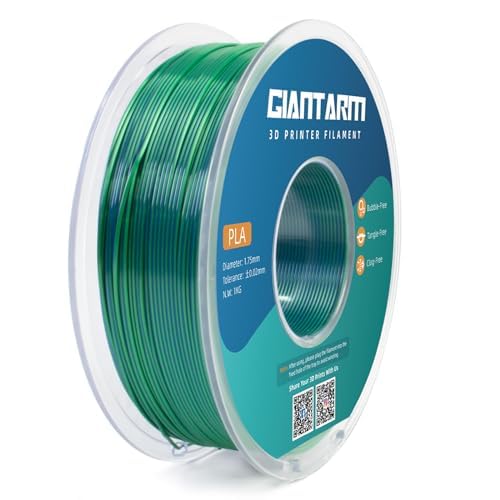GIANTARM Dual Color PLA Filament, Silk PLA Filament 1.75mm +/-0.02mm,1KG Spool(2.2lbs) Vacuum Packaging, 3D Printing Filaments Fit Most FDM Printer