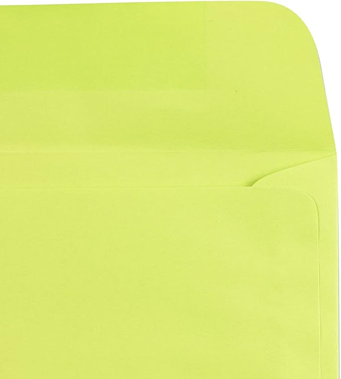 JAM PAPER 9 x 12 Booklet Colored Envelopes - Ultra Lime Green - Bulk 250/Box