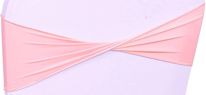 VDS Pack of 50 PCS | Dusty Rose | Spandex Chair Sashes Bows Without Buckle | Stretch Elastic Banquet Universal Folding Chair Band Tie with for Wedding Party Conference Celebration Event Decoration