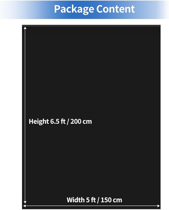 HEMMOTOP Black Backdrop Curtain, 5x6.5 ft Black Photo Backdrop for Photoshoot, Party, Video Recording, Back Drop Background Cloths Polyester Fabric, for Photography, Birthday (Backdrop only)