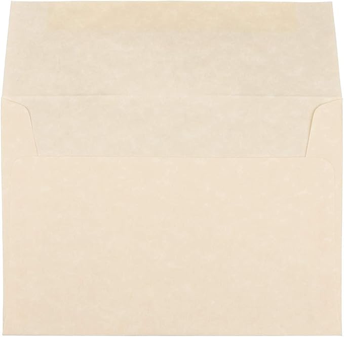 JAM PAPER A7 Parchment Invitation Envelopes - 5 1/4 x 7 1/4 - Natural Recycled - 50/Pack