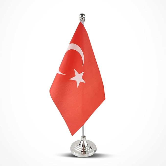 Turkey Flag Turkish Flags, Small Mini Turkish Desk Flag, Used for Table Office Classroom Home Patriotic Events Decorations