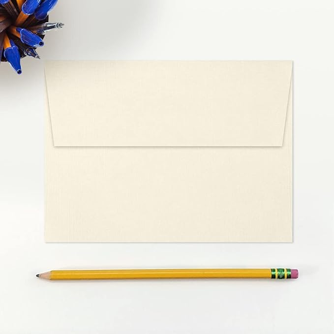 LUXPaper A7 Invitation Envelopes | Peel & Press | 5 1/4" x 7 1/4" | Natural Linen | 80lb. Text | 250 Qty