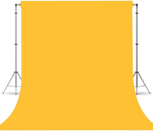 Yellow Photo Backdrop, Photo Booth Portrait Photography Backdrops, Studio Yellow Backdrop for Photoshoot Streaming Video Shooting 10x10ft