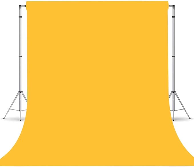 Yellow Photo Backdrop, Photo Booth Portrait Photography Backdrops, Studio Yellow Backdrop for Photoshoot Streaming Video Shooting 6x9ft