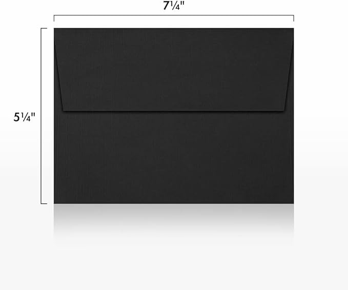 LUXPaper A7 Invitation Envelopes | Peel & Press | 5 1/4" x 7 1/4" | Black Linen | 80lb. Text | 50 Qty