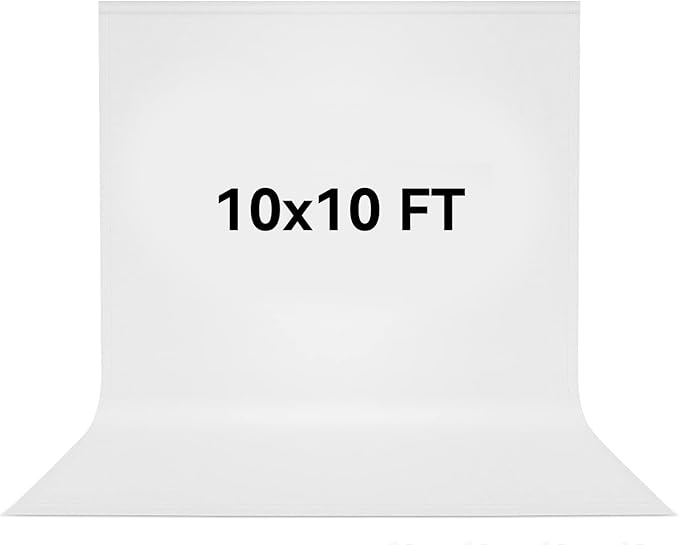10 x10 FT White Backdrop Background, 100% Polyester Large Pure White Photo Backdrop, Foldable Washable Screen for Photography Party Portrait Photoshoots Booth Video Studio