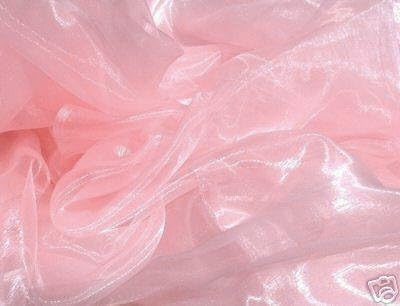 VDS Blush Pink Organza Fabric, 10 Yards Continuous, 45” Wide, Wedding Party Decoration Iridescent Crystal Sheer Shiny Organza Tulle Bridal Dress DIY Crafts Costume Sewing Backdrop Arch Cloth