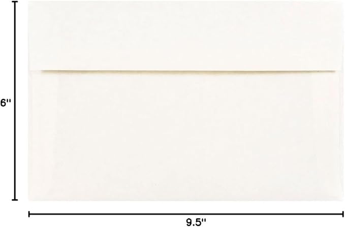JAM PAPER A10 Parchment Invitation Envelopes - 6 x 9 1/2 - White Recycled - 50/Pack