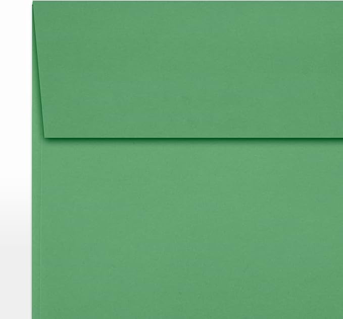LUXPaper Square Invitation Envelopes | Peel & Press | 5" x 5" | Holiday Green | 80lb. Text | 50 Qty