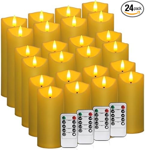 24 Packs of flameless LED Candles with timers and Flashing Battery Operation for Halloween, Christmas and Wedding decoration96 (24pack)