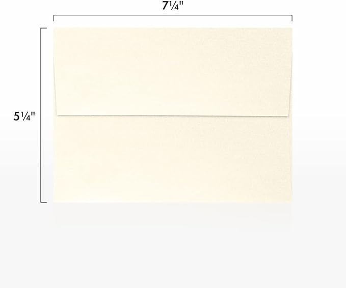 LUXPaper A7 Invitation Envelopes | Peel & Press | 5 1/4" x 7 1/4" | Champagne Metallic | 80lb. Text | 50 Qty