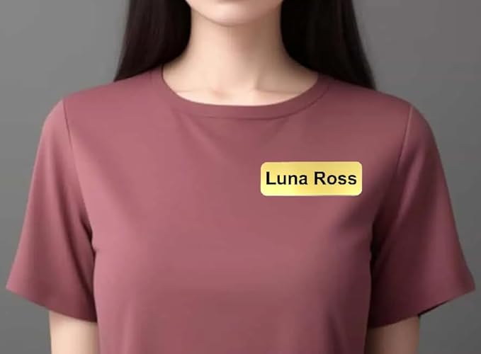 Custom Laser Engraved Name Tag Badges for Business or Employees Position Identification - Personalized text for your name plate or ID tags, 1 x 3 inches, Made in California, USA (Gold, 1 x 3 inches)