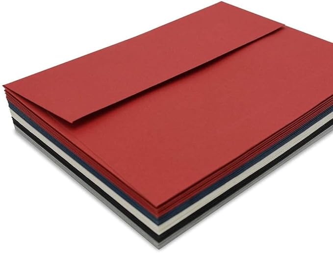 A7 Red Invitation 5x7 Envelopes 100 Pack- Self Seal, Square Flap,Perfect for 5x7 Cards, Weddings, Birthday, invitations, Graduation, Baby Shower, 5.25 x 7.25 Inches, 100 Pack, (Red)