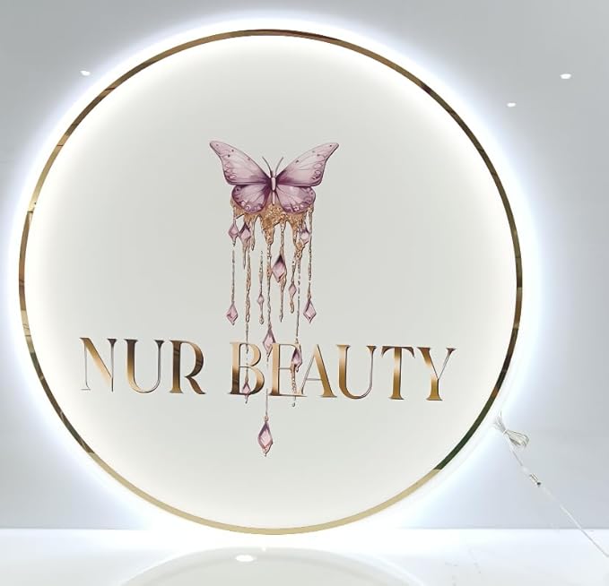 Custom Neon Business Sign,Personalized Backlit LED Signs, Acrylic custom light up sign for business logo, UV/Metal Bar Salon Beauty Studio Custom LED Neon Wall Decor Sign (Custom Business Neon Sign)