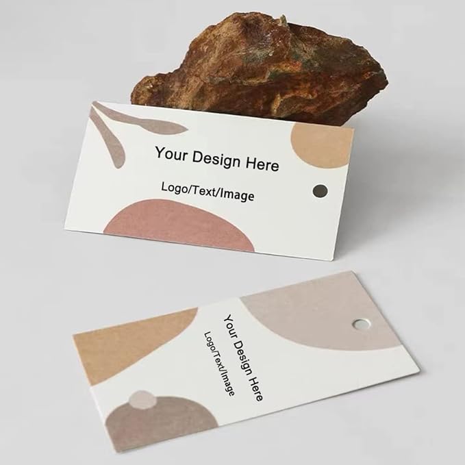 1000 Pcs Custom Hang Tags,Personalized Your Logo Photo and Text Design Price Tags Jewelry Hang Tags Labels (Gift Tag Rope)