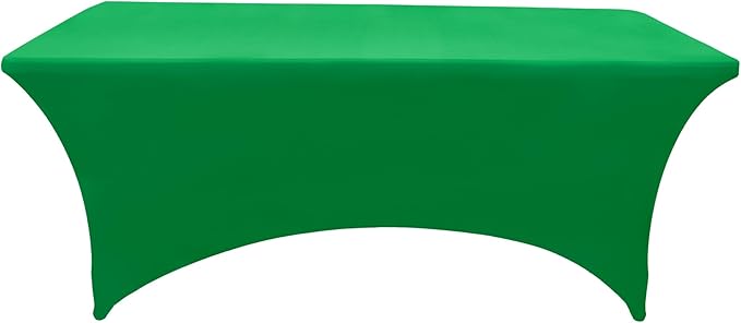 2-Pack 8ft Spandex Table Covers for Rectangle Folding Tables - Washable Elastic Tablecloth - Ultimate Fitted Table Protector for Birthday Parties, Trade Shows, Banquet