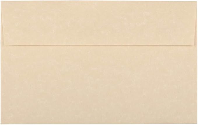 JAM PAPER A10 Parchment Invitation Envelopes - 6 x 9 1/2 - Brown Recycled - 50/Pack
