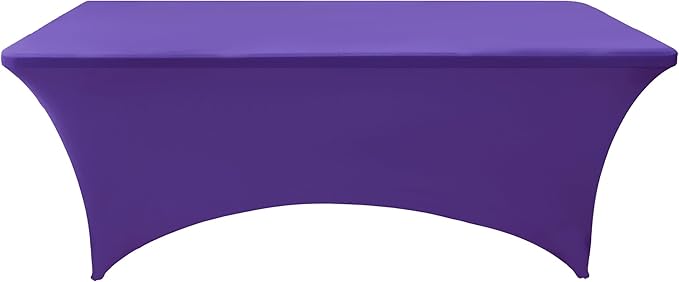 2-Pack 4ft Spandex Table Covers for Rectangular Folding Tables - Wrinkle Resistant Stretch Tight Table Cloths - Ultimate Fitted Table Protector for Parties, Banquet, and Wedding