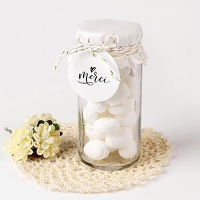 Custom Gift Tags - Personalized Wedding & Birthday Party Favors, Round Kraft Paper Hang Tags with String