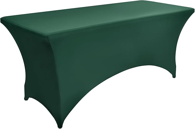 2-Pack 6ft Spandex Table Covers for Rectangle Standard Folding Tables - Wrinkle Resistant Stretch Tablecloths - Ultimate Fitted Table Protector for Parties, Trade Shows, Banquet