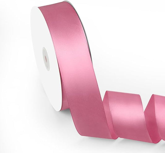 1-1/2" x 100 Yards Satin Ribbon - Wide Silk Rose Gold Ribbon with Spool - Ideal for Gift Wrapping, Floral Bouquets, Crafts, Wedding Party Decorations, Christmas and Sewing Projects