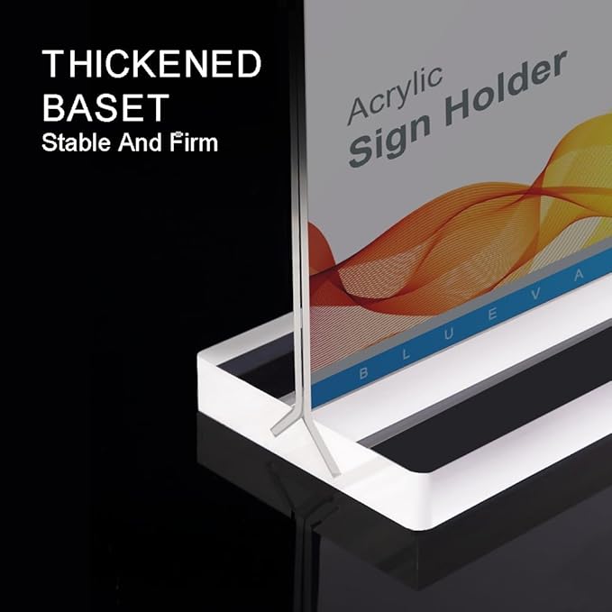 BlueValley Clear Acrylic Sign Holder 5x7 Vertical Double Sided Acrylic Photo Picture Frame for Office Desk, Table Sign Holder for Store, Rrestaurant, Hotel, Cafe, Show Fairs, Vendor-for Brochure Flyer Menu Document-6 pack