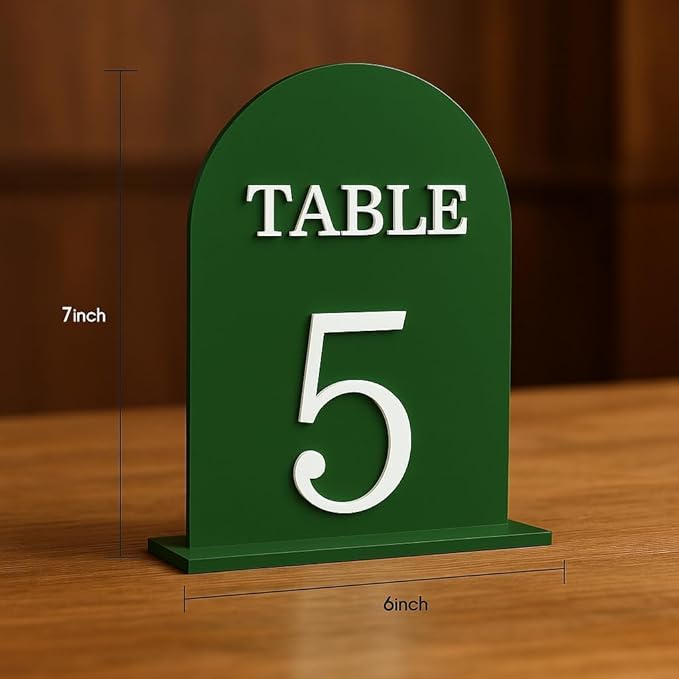Arch Wedding Table Numbers 1-20 with Stands, 5" X 7" Double Sided Acrylic Wedding Sign Holders, Durable Non-Fading Table Number for Wedding Reception, Events, and Centerpieces