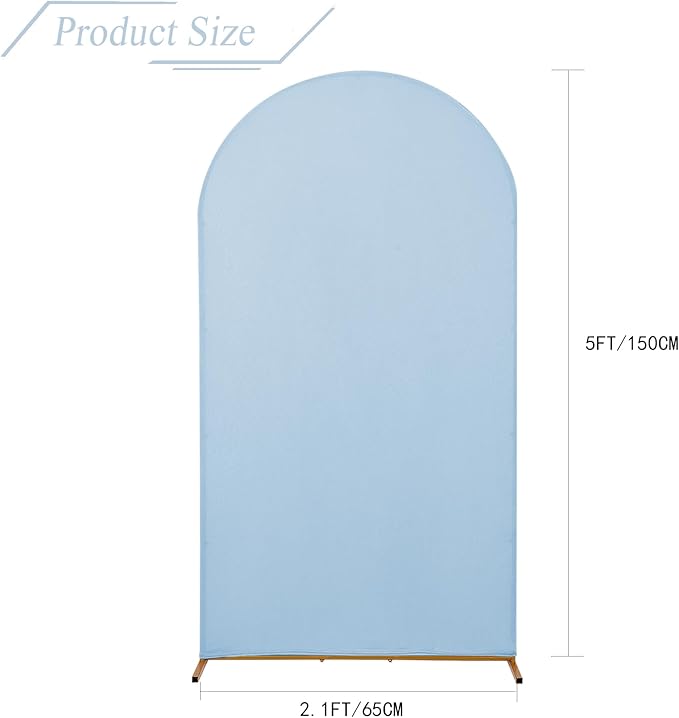 bricia Wedding Arch Backdrop Stand Cover, 5FT Double Sided Stretchy Arch Cover Fitted Wedding Birthday Party Banquet Decoration (Bluemist 60''Lx25.2''W)