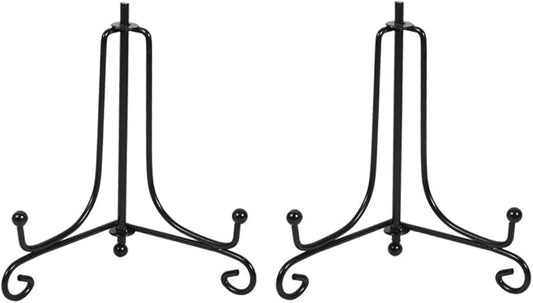 (2 pack) Iron Display Stand, Black Iron Easel Plate Display Photo Holder Stand, Displays Picture Frames, Decorative Plates,Tablets and Art 4 Inch