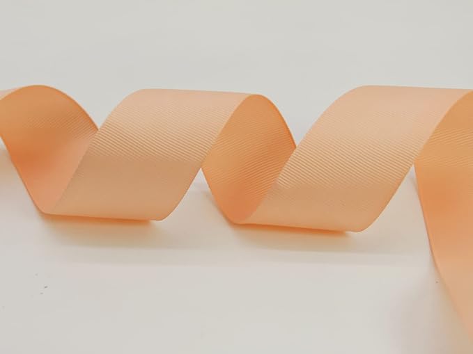 One Roll 50 Yards Soild Peach Grosgrain Ribbon 1 1/2 inch Flower Bouquets Ribbons-1.5 inch Thick Gift Wrapping Ribbon-DIY Crafts Bow Hair Headband Accessories Ribbons #203(38mm)