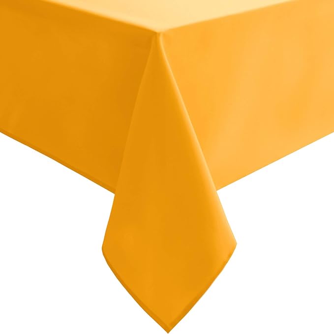 Hiasan Tablecloth for Rectangle Tables - Waterproof and Spillproof Washable Fabric Table Cloth for Dining Room Kitchen Party, 60 x 84 Inch, Orange Yellow