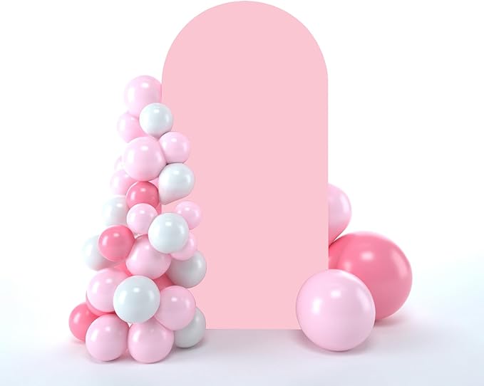 bricia Wedding Arch Backdrop Stand Cover, 6FT Double Sided Stretchy Arch Cover Fitted Wedding Birthday Party Banquet Decoration (Pink 72''Lx31.2''W)