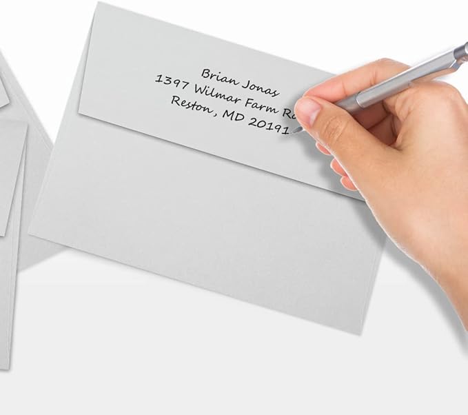 LUXPaper A7 Invitation Envelopes | Peel & Press | 5 1/4" x 7 1/4" | Gray | 80lb. Text | 100% Cotton | 50 Qty