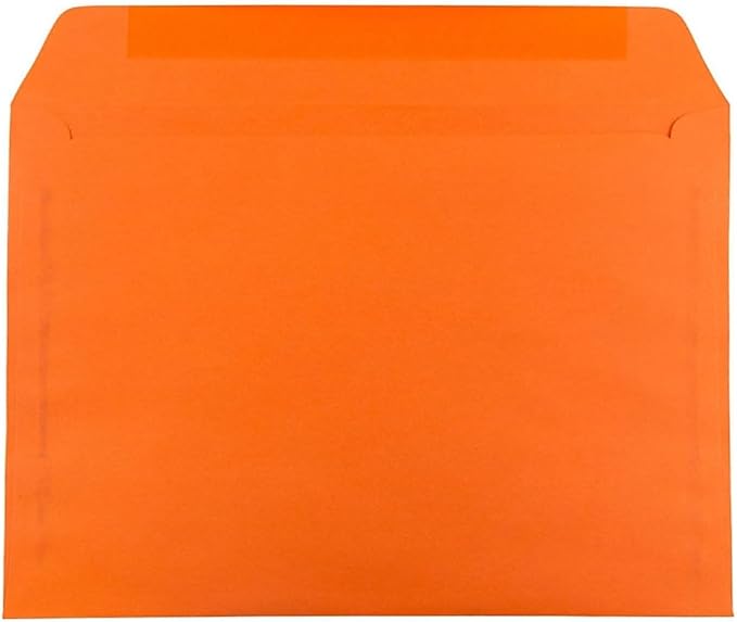 JAM PAPER 9 x 12 Booklet Colored Envelopes - Orange Recycled - 100/Pack