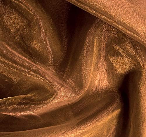 VDS Bronze Organza Fabric, 20 Yards Continuous, 45” Wide, Wedding Party Decoration Iridescent Crystal Sheer Shiny Organza Tulle Bridal Dress DIY Crafts Costume Sewing Backdrop Arch Cloth