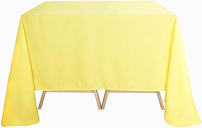 Efavormart 90" Yellow Wholesale Linens Polyester Square Linen Tablecloth for Kitchen Dining Catering Wedding Birthday Party