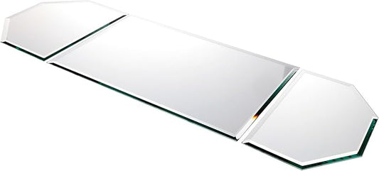 Plymor 36" x 12" Runner Set, 5mm Thick Beveled Glass Mirror, Pack of 2