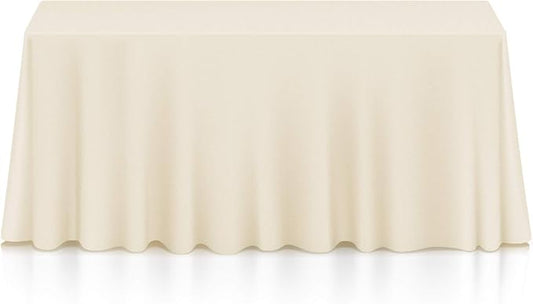 Lann's Linens - 10 Premium 90" x 156" Tablecloths for Wedding/Banquet/Restaurant - Rectangular Polyester Fabric Table Cloths - Ivory
