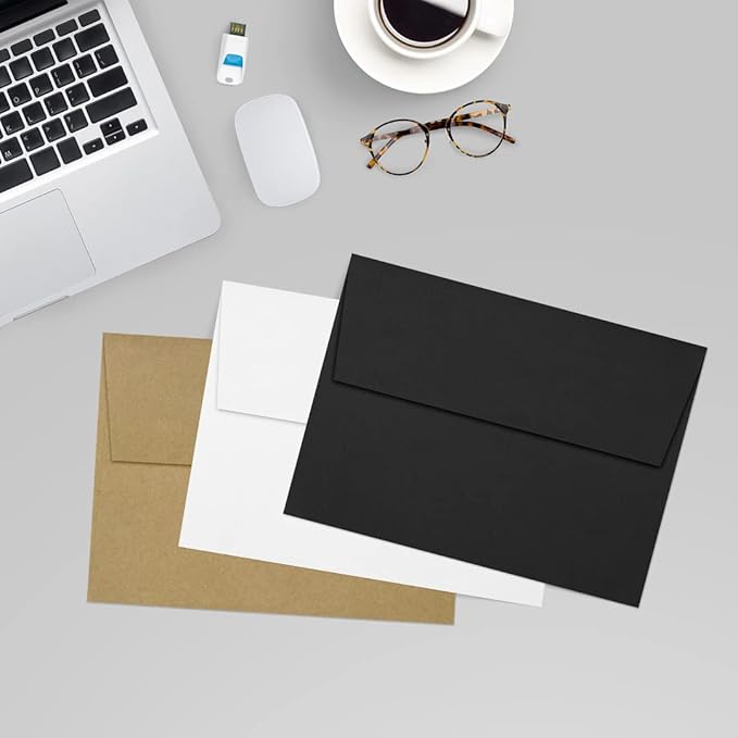 LUXPaper A7 Invitation Envelopes | Peel & Press | 5 1/4" x 7 1/4" | Black Linen | 80lb. Text | 250 Qty