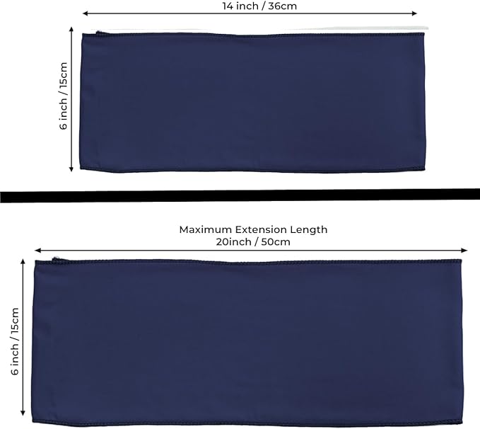 MDS Pack of 50 Spandex Chair Sashes Bows Elastic Stretch Dining Chair Bands Ties Without Slider Buckle Universal fits for Wedding Baby Shower Birthday Party Banquet Event Decoration - Navy Blue