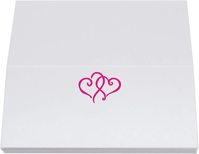 Linked Hearts Place Cards, Fuschia (Choose Color), Set of 150, Pre-cut and Scored - Wedding, Party, Dinner, and Special Events - Made in the USA