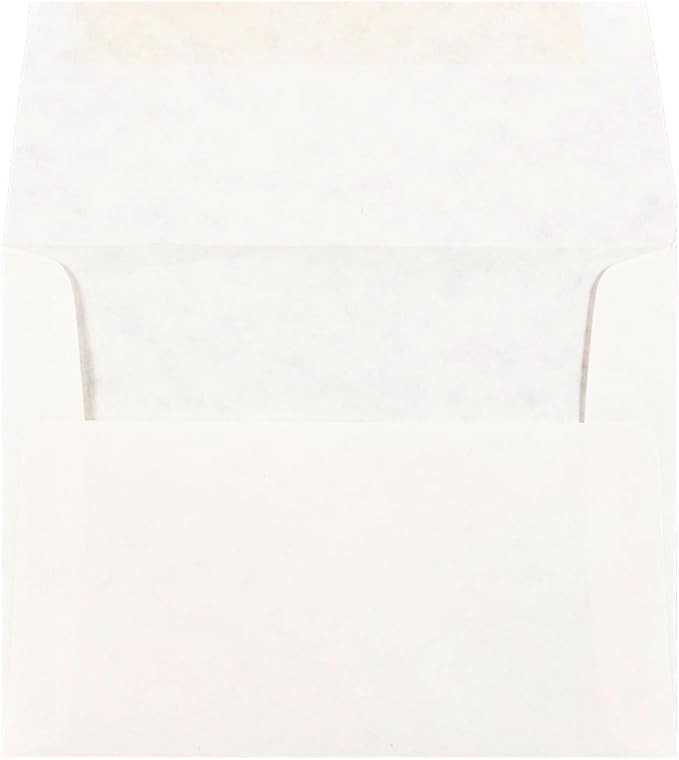 JAM PAPER A2 Parchment Invitation Envelopes - 4 3/8 x 5 3/4 - White Recycled - 50/Pack